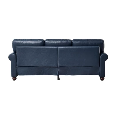 Eulalia Transitional Leather 82"Wide Sofa With Rolled Arms And Solid Wood Legs | ARTFUL LIVING DESIGN 5 Eulalia Transitional Leather 82"Wide Sofa With Rolled Arms And Solid Wood Legs | ARTFUL LIVING DESIGN - Image 3