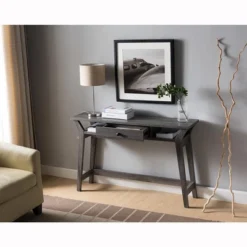 FC Design 47.25"W Console Table With One Center Drawer And Two Side Shelf For Storage In Distressed Grey Finish -Lush Living Store GUEST 361adbd7 277a 49dc 98d0 e4e025787f13