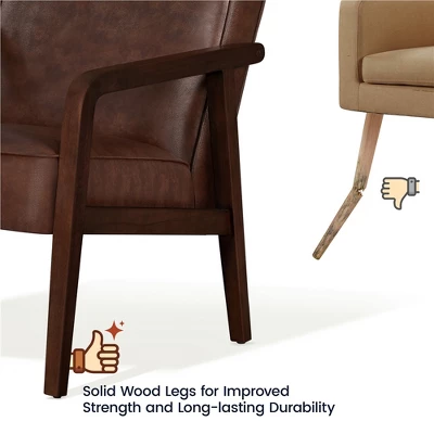 Yaheetech Modern Faux Leather Upholstered Accent Chair Armchair 8 Yaheetech Modern Faux Leather Upholstered Accent Chair Armchair - Image 6