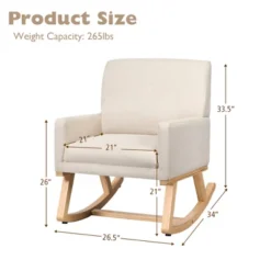 Costway Modern Upholstered Rocking Chair Rocking Armchair For Living Room Bedroom 11 Costway Modern Upholstered Rocking Chair Rocking Armchair For Living Room Bedroom -Lush Living Store GUEST 36d4918d 9b22 40f6 889c 79ee70da0b03