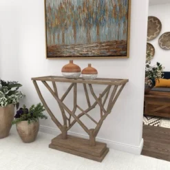 Contemporary Wood Console Table Brown - Olivia & May -Lush Living Store GUEST 376c21eb e83b 4634 9640 1262c994299b
