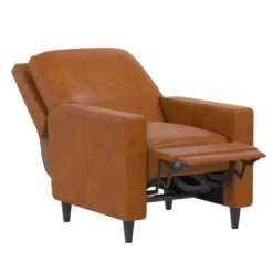 Lana Pushback Recliner Living Room Accent Chair Camel Faux Leather - Novogratz -Lush Living Store GUEST 37c9d093 91e4 4b70 8b9a 2d0920e6eb29