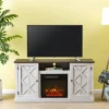 54" TV Stand For TVs Up To 60" With Electric Fireplace Saw Cut Off White - Home Essentials -Lush Living Store GUEST 380bdbce 2ffa 4e65 8e52 ee03e211b0f7