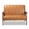 Nikko Mid-Century Faux Leather Upholstered Wood Loveseat Walnut/Brown - Baxton Studio -Lush Living Store GUEST 380ca621 d4f1 415b 8753 a2f35ccd3ab3