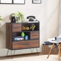 Costway Sideboard Storage Cabinet Multipurpose Display Unit W/Metal Leg & Drawers Walnut 15 Costway Sideboard Storage Cabinet Multipurpose Display Unit W/Metal Leg & Drawers Walnut -Lush Living Store GUEST 3825322c a0c5 45b3 85f2 fec6102b6a72