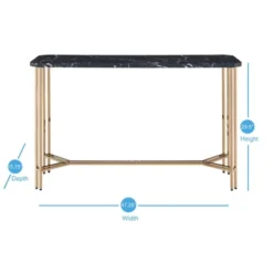 Daxton Faux Marble Sofa Table Black/Gold - Steve Silver Co. -Lush Living Store GUEST 3831d96b 5b72 4f4d a6df a24073b2d690