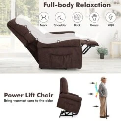 Costway Power Lift Recliner Chair Sofa For Elderly W/ Side Pocket & Remote Control BlackBrown -Lush Living Store GUEST 38372271 f483 4fc2 b6a5 b6bdeb8c9cbd