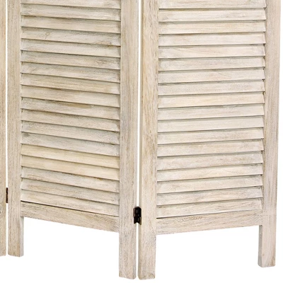 5 1/2 Ft. 6 Panel Tall Classic Venetian Room Divider Burnt White - Oriental Furniture 4 5 1/2 Ft. 6 Panel Tall Classic Venetian Room Divider Burnt White - Oriental Furniture - Image 2