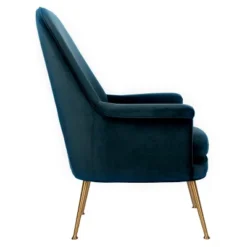 Aimee Velvet Arm Chair - Navy - Safavieh -Lush Living Store GUEST 3863e045 f180 4b7b adb6 117d9b75bd8b
