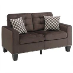 Lantana Tufted Microfiber Loveseat In Chocolate - Lexicon 13 Lantana Tufted Microfiber Loveseat In Chocolate - Lexicon -Lush Living Store GUEST 389dd730 bdf2 4e82 9adf 33a043a522d9