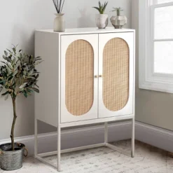 Arina Natural Rattan 2 Door High Accent Cabinet With Adjustable Shelf - Maison Boucle -Lush Living Store GUEST 38b11a17 41f9 4541 9f1e d9686eedd587