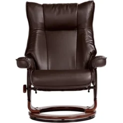 BenchMaster Morgan Java Faux Leather Recliner Chair Modern Armchair Ottoman Footrest Ergonomic Manual Reclining Swivel For Bedroom Living Room Reading -Lush Living Store GUEST 3908b335 723e 4e65 9cc9 0c6e792fbb31