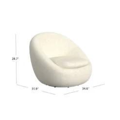 Round Swivel Chair White Sherpa - HomePop -Lush Living Store GUEST 394aa67e a5dd 4265 b0ca 223020a55cc3