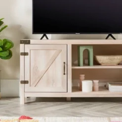 Clarabelle Rustic Industrial Barn Door TV Stand For TVs Up To 50" - Saracina Home -Lush Living Store GUEST 39741748 64bb 4015 8ecc 8244eb07f16a