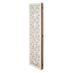 Farmhouse Wood Patterned Room Divider Screen White - Olivia & May -Lush Living Store GUEST 39b899fc 6a9a 4ffb 8145 0b357581ffce
