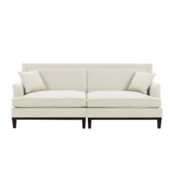 81.8" Upholstered Country Loveseat Sofa With Wooden Legs And Two Throw Pillows-ModernLuxe -Lush Living Store GUEST 39bd4bc8 c233 4ee0 967a e981d358fa4a