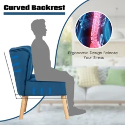 Costway Leisure Chair And Ottoman Thick Padded Velvet Tufted Sofa Set W/ Wood Legs PinkBlue Green 17 Costway Leisure Chair And Ottoman Thick Padded Velvet Tufted Sofa Set W/ Wood Legs PinkBlue Green -Lush Living Store GUEST 39e63d52 4311 4a40 9852 023050562c84