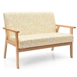 Costway Modern Fabric Loveseat Sofa Couch Upholstered 2-Seat Wood Armchair 25 Costway Modern Fabric Loveseat Sofa Couch Upholstered 2-Seat Wood Armchair -Lush Living Store GUEST 3a4975b3 db19 4010 b34c b946776328bc