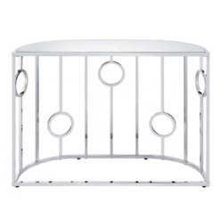 Oakmonte Mirrored Semi Circle Sofa Table Chrome - HOMES: Inside + Out -Lush Living Store GUEST 3a83dff0 8f81 48e2 85cd cdff33802e68