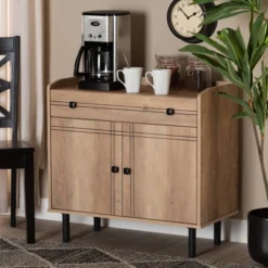 Patterson Wood 2 Door Kitchen Storage Cabinet Oak Brown - Baxton Studio -Lush Living Store GUEST 3a9a2ab7 3dfb 4840 a083 bf04992b7d98
