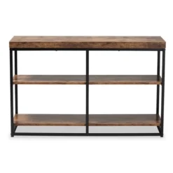 Bardot Wood And Metal 3 Tier Console Table Walnut Brown/Black - Baxton Studio -Lush Living Store GUEST 3aca7889 708c 47c1 8b0a 106e99b3c587