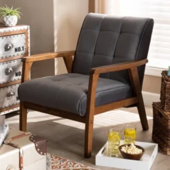 Asta Velvet Upholstered Wood Armchair - Baxton Studio -Lush Living Store GUEST 3c0fa2d3 7ab5 4866 83dc 3da4e21b1ead