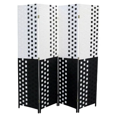 4 Panel Paper Straw Weave Screen On 2" Legs - Ore International 5 4 Panel Paper Straw Weave Screen On 2" Legs - Ore International - Image 3
