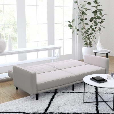 Merrick Lane Mid Century Modern Split-Back Sofa Futon With 3 Recline Positions 5 Merrick Lane Mid Century Modern Split-Back Sofa Futon With 3 Recline Positions - Image 3