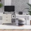 Kelly 4 In 1 Media Dresser White/Taupe - Paris Hilton X The Novogratz -Lush Living Store GUEST 3c7cdaf8 944d 429a ada1 45698d5cf573