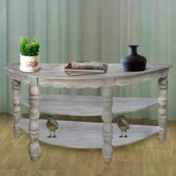Wooden Console Table With 2 Shelves And Turned Legs Gray - The Urban Port 9 Wooden Console Table With 2 Shelves And Turned Legs Gray - The Urban Port -Lush Living Store GUEST 3cb06d77 e556 497e 9bdf 799599b951bb