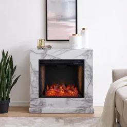 Dridun Faux Marble Fireplace White/Gray - Aiden Lane 35 Dridun Faux Marble Fireplace White/Gray - Aiden Lane -Lush Living Store GUEST 3cb94506 df00 4ee3 90da c11c6c15f986