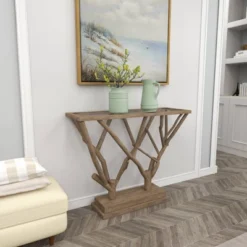 Contemporary Wood Console Table Brown - Olivia & May -Lush Living Store GUEST 3cec2c5f f110 4b22 b519 f2e7d26ce7a3