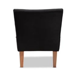 Harmon Velvet Fabric Upholstered And Wood Accent Chair Black/Walnut Brown - Baxton Studio -Lush Living Store GUEST 3d005754 45cf 4b07 a6bc a4bb7b24a81f