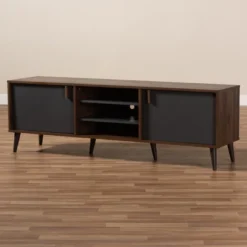Samuel Finished TV Stand For TVs Up To 55" Walnut Brown/Dark Gray - Baxton Studio 11 Samuel Finished TV Stand For TVs Up To 55" Walnut Brown/Dark Gray - Baxton Studio -Lush Living Store GUEST 3d273907 7118 4d38 8734 382e4b6a5cce
