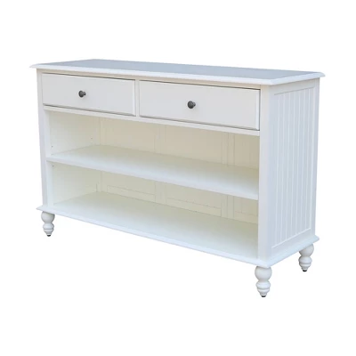 Cottage Collection Hand Rubbed Console Table With Storage Beach White - International Concepts 3 Cottage Collection Hand Rubbed Console Table With Storage Beach White - International Concepts