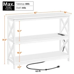 Yaheetech 3-Tier Wooden Console Table With Power Outlet Entryway Table 14 Yaheetech 3-Tier Wooden Console Table With Power Outlet Entryway Table -Lush Living Store GUEST 3e54f663 b9fe 41e7 80af 2f7f87d0b130