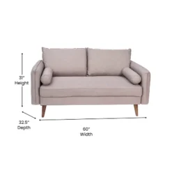 Emma And Oliver Upholstered Mid-Century Modern Pocket Spring Loveseat With Wooden Legs And Removable Back Cushions -Lush Living Store GUEST 3ed2e2ae 1301 4e8d bf7b b705dc79d5e3