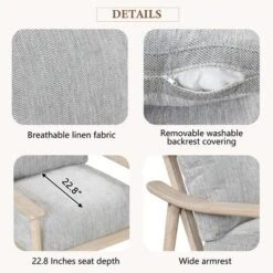 Retro Accent Chair With Solid Wood Frame And Vertical Slatted Back-ModernLuxe -Lush Living Store GUEST 3f1122ef 14ec 416c ba8b 54413994dc8e