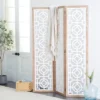 Farmhouse Wood Patterned Room Divider Screen White - Olivia & May -Lush Living Store GUEST 3f25822f a5b0 46ea ab3b aa06980dc91f