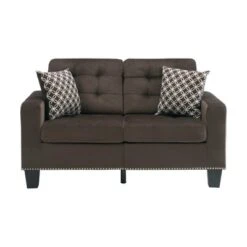 Lantana Tufted Microfiber Loveseat In Chocolate - Lexicon 10 Lantana Tufted Microfiber Loveseat In Chocolate - Lexicon -Lush Living Store GUEST 3f305191 2606 431f a343 57d321ec8748