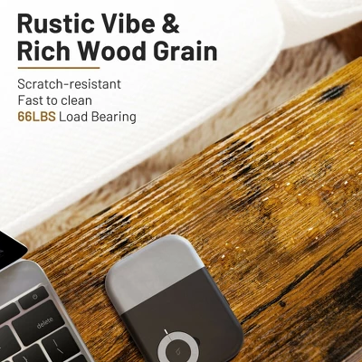 Costway Industrial End Side Table Mesh Magazine Holder Nightstand Rustic Brown 7 Costway Industrial End Side Table Mesh Magazine Holder Nightstand Rustic Brown - Image 5