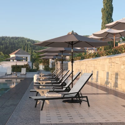 Flash Furniture Brazos Set Of 2 Adjustable Chaise Lounge Chairs With Arms, All-Weather Outdoor Five-Position Recliners 5 Flash Furniture Brazos Set Of 2 Adjustable Chaise Lounge Chairs With Arms, All-Weather Outdoor Five-Position Recliners - Image 3