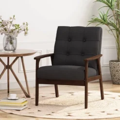 Duluth Mid-Century Armchair Black - Christopher Knight Home