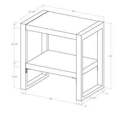 24" Loop Leg Urban Industrial Side Table Charcoal - Saracina Home 7 24" Loop Leg Urban Industrial Side Table Charcoal - Saracina Home - Image 5