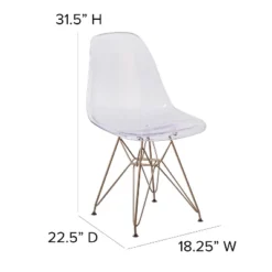 Flash Furniture Elon Series Ghost Chair With Gold Metal Base -Lush Living Store GUEST 3fe4deb9 f4d9 490b 8966 86d6822fbe9e