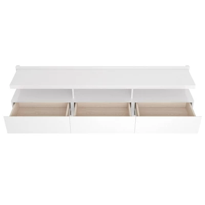 Cabrini Half Floating TV Stand For TVs Up To 65" White Gloss - Manhattan Comfort 4 Cabrini Half Floating TV Stand For TVs Up To 65" White Gloss - Manhattan Comfort - Image 2