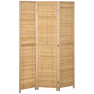 HOMCOM Room Divider, 5.5' Tall Bamboo Portable Folding Privacy Screens, Hand-Woven Double Side Partition Wall Dividers For Home, Natural 9 HOMCOM Room Divider, 5.5' Tall Bamboo Portable Folding Privacy Screens, Hand-Woven Double Side Partition Wall Dividers For Home, Natural - Image 7