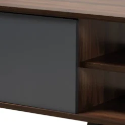 Clapton Multi Toned Wood TV Stand For TVs Up To 75" Gray/Brown - Baxton Studio -Lush Living Store GUEST 3ff82b37 a6ce 4203 ba26 66e611c2ab4d
