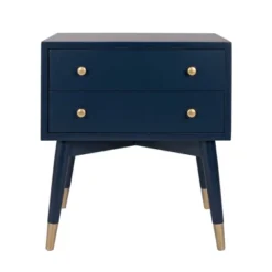 Knox 2 Drawer Side Table With Brass Accents - East At Main -Lush Living Store GUEST 40375350 8c5f 43ef 989c d36519c6059a