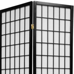 5 Ft. Tall Window Pane Shoji Screen - Black (6 Panels) -Lush Living Store GUEST 4039dcdd 9428 4da1 91bc 7595bf2c7aa1